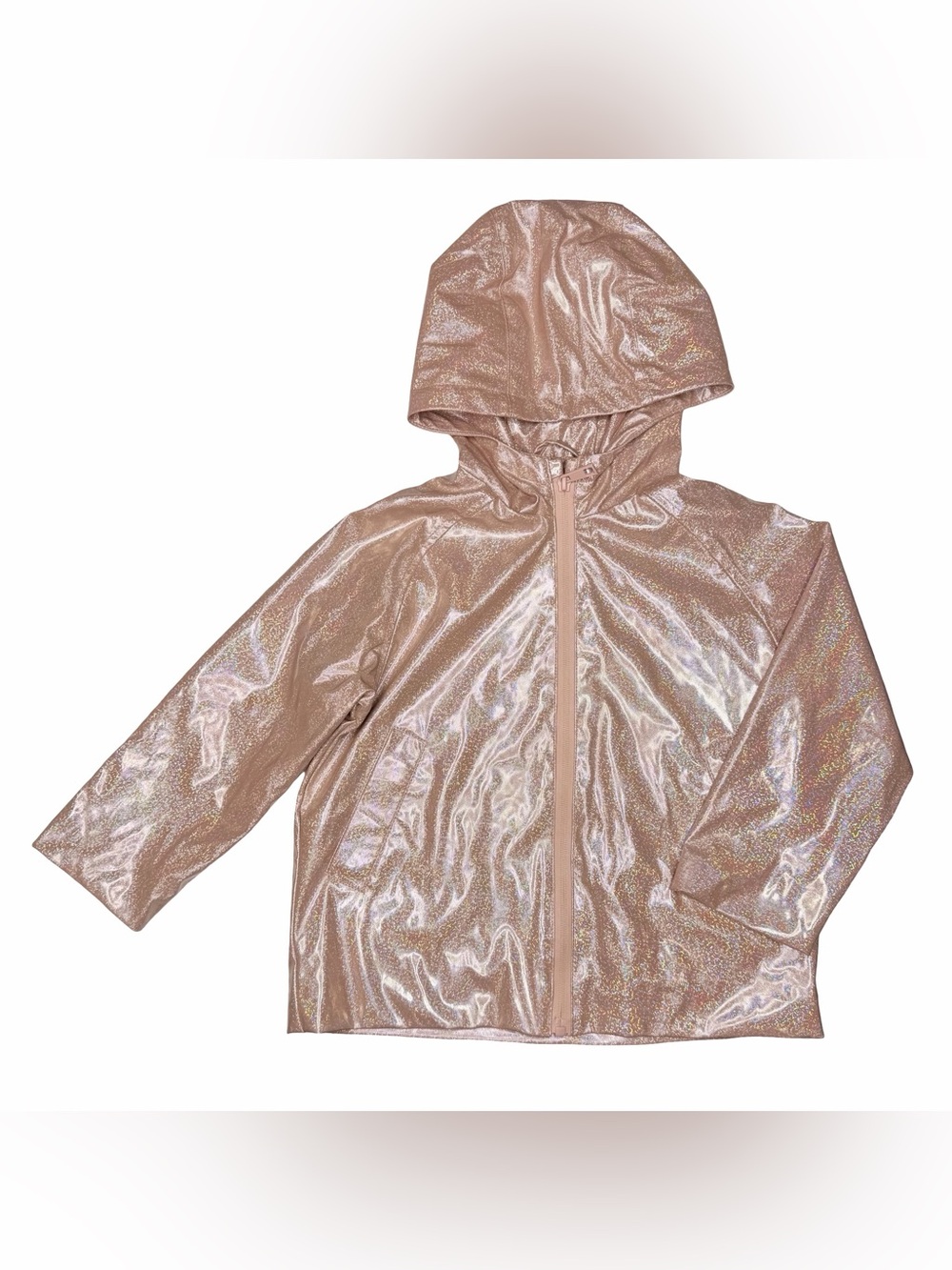 Zara Holographic Rainbow Sparkles Raincoat